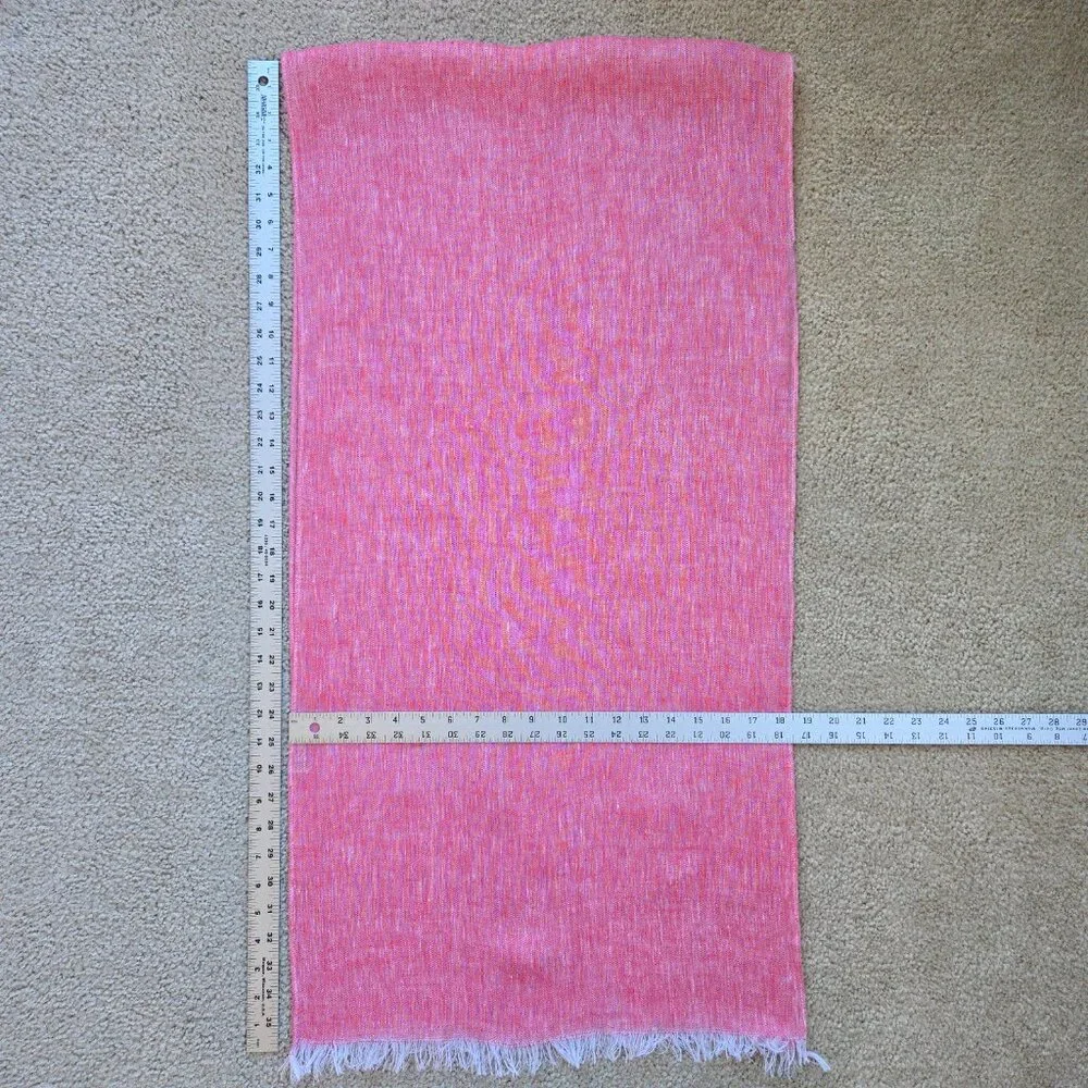 NWOT Puro Lino Italian Linen Scarf Pink - Picture 6 of 7